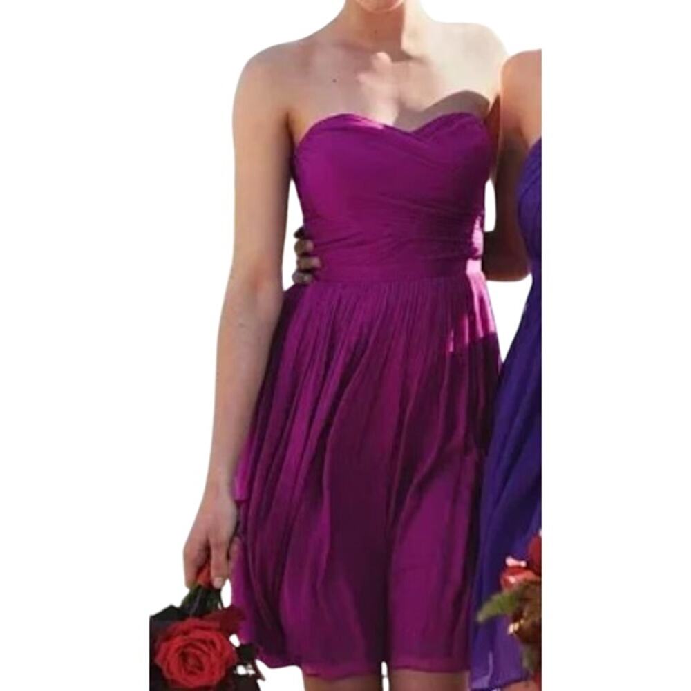 J.Crew Arabelle Purple 100% Silk Sleeveless Dress Women's Size 6P Wedding Formal
